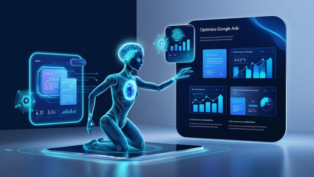 Representación visual de inteligencia artificial y analítica aplicada al marketing digital.